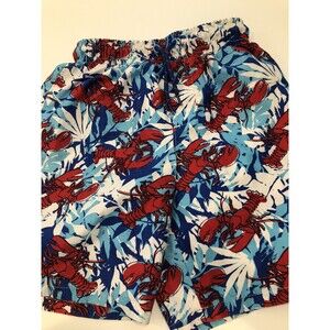 Wonder Nation Lobster Swim Trunks Boys Size Medium 8 Lined Swim Trunks / Shorts